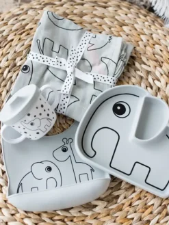 Done By Deer - harsoliina 2-pack 70x70 - Contour grey
