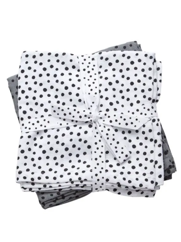 Harsoliina 2-pack 70x70 - Happy dots grey - Done By Deer