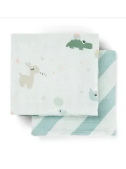 Harsoliina vauvalle 2-pack 70x70 - Celebration Blue – Done By Deer