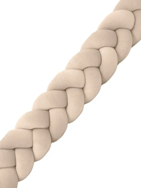 Velvet Palmikko reunasuoja pinnasänkyyn ja juniorisänkyyn - Beige